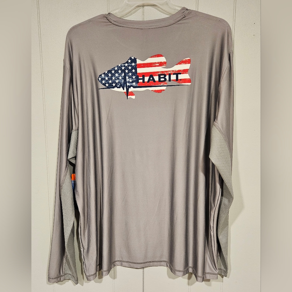 Habit Long Sleeve Performance Tee UPF 40+ UV Protection & Moisture Wicking NWT F
